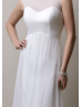 Sheer Neckline Ivory Satin Chiffon Keyhole Back Prom Dress